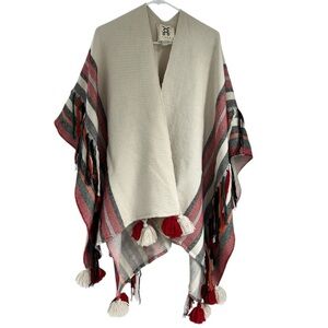 Figue Alpaca Wool Shawl Cape with Tassels and Fringe